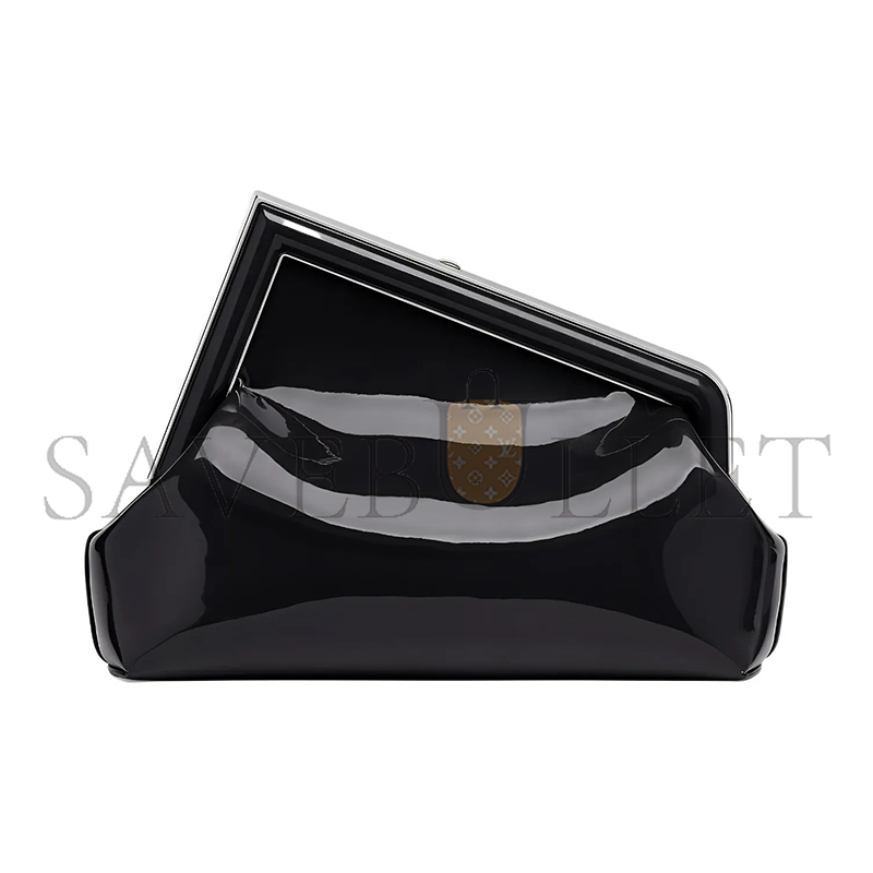 FENDI FIRST MIDI OVERSIZED F METAL CLIP PATENT LEATHER SHOULDER CROSSBODY CLUTCH 8BP137ANSNF0GXN (30*20*14cm)